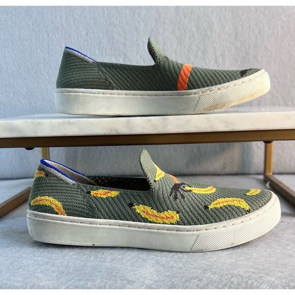 Rothy's Kids Snack Attack Slip On Sneakers Monkey banana sz 1 - Picture 5 of 7